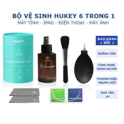 Bộ vệ sinh laptop hukey 6 trong 1 lau chùi vệ sinh màn hình bàn phím cho máy tính laptop macbook