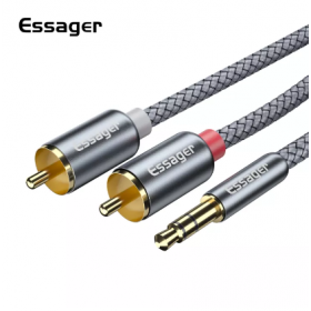 Essager Cáp âm thanh RCA Giắc cắm 3.5 đến 2 RCA dài 2M Essager Cáp âm thanh RCA Giắc cắm 3.5 đến 2 RCA dài 2M