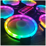 Bộ 5 Quạt Tản Nhiệt Led RGB V2 Dual Ring Đồng Bộ Màu Hub Coolmoon Tomato Xigmatek VSP