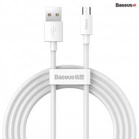 Cáp sạc Baseus Simple Wisdom Data Cable Kit USB to Micro 2.1A (2PCS/Set 1.5m White Cáp sạc Baseus Simple Wisdom Data Cable Kit USB to Micro 2.1A (2PCS/Set 1.5m White
