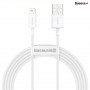 Cáp sạc Baseus Superior Series Fast Charging Data Cable USB to iP 2.4A 2m White