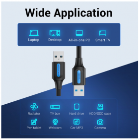 Cáp Vention Kết Nối USB 2.0 Type A 1.5M Truyền Dữ Liệu Tốc Độ Cao