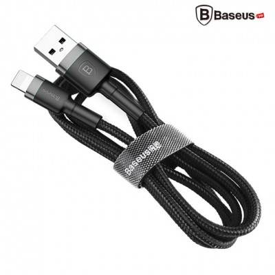 Cáp sạc Baseus cafule Cable USB For lightning 2.4A 0.5M Gray+Black