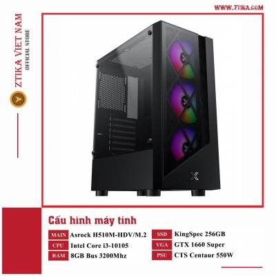 Case máy tính CORE I3-10105 | RAM 8G | GTX 1660 Super 6GB| SSD 256GB