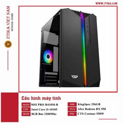 Case máy tính CORE I3-10105 | RAM 8G | Afox Radeon RX 550 4GB| SSD 256GB