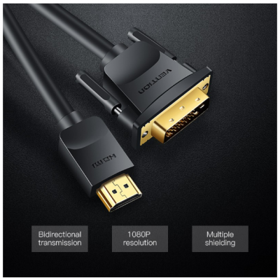 Cáp Vention HDMI to DVI hỗ trợ 1080P dài 3M