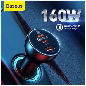 Tẩu sạc nhanh cho xe hơi 160W Baseus QC 5.0, có thể sạc cho laptop