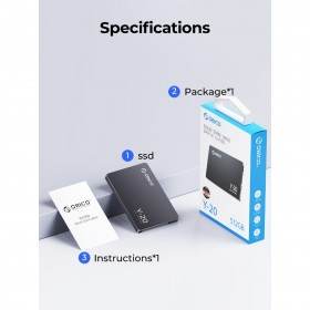 Ổ cứng SSD ORICO Y20 256GB SATA 3 2.5" 6Gbps 3D NAND Ổ cứng SSD ORICO Y20 256GB SATA 3 2.5" 6Gbps 3D NAND