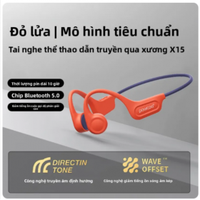 Tai nghe thể thao POLVCDG X15 kết nối Bluetooth V5.4 dẫn truyền qua xương