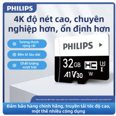 Thẻ nhớ Philips Micro SD Class 10 32GB Đen