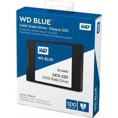 SSD Western Blue 500GB - 2.5", Sata 3, R/W 560/530Mb/s, TLC, WDS500G3B0A