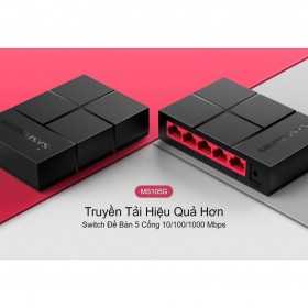 Bộ Chia Tín Hiệu Để Bàn Mercusys MS105G 5 Cổng Switch Port 10/100/1000 Mbps