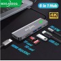 GOOJODOQ Bộ chuyển đổi USB Type C 6 Trong 1 Hub 6 Cổng PD 87W Sạc 2 Cổng USB 3.0 4K HD Thẻ TF Thẻ Nhớ SD, đầu cuối HDMI