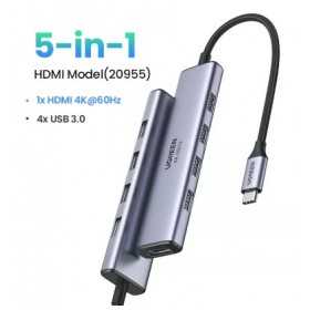 UGREEN HUB USB C 5 trong 1 Với Cổng HDMI 1000Mbps 4 Cổng USB 3.0 UGREEN HUB USB C 5 trong 1 Với Cổng HDMI 1000Mbps 4 Cổng USB 3.0