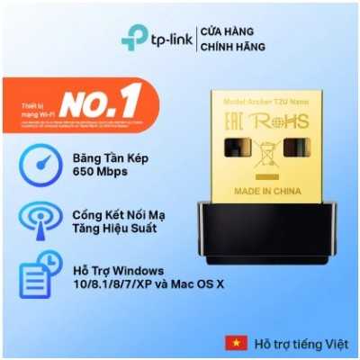 Bộ Chuyển Đổi USB Wifi TP-Link Archer T2U Nano Băng Tần Kép Chuẩn AC600 Mbps