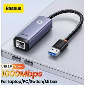 Baseus USB RJ45 Adapter 100Mbps/1000Mbps USB C to RJ45 LAN Port Ethernet Adapter for Laptop PC Switch MacBook Pro